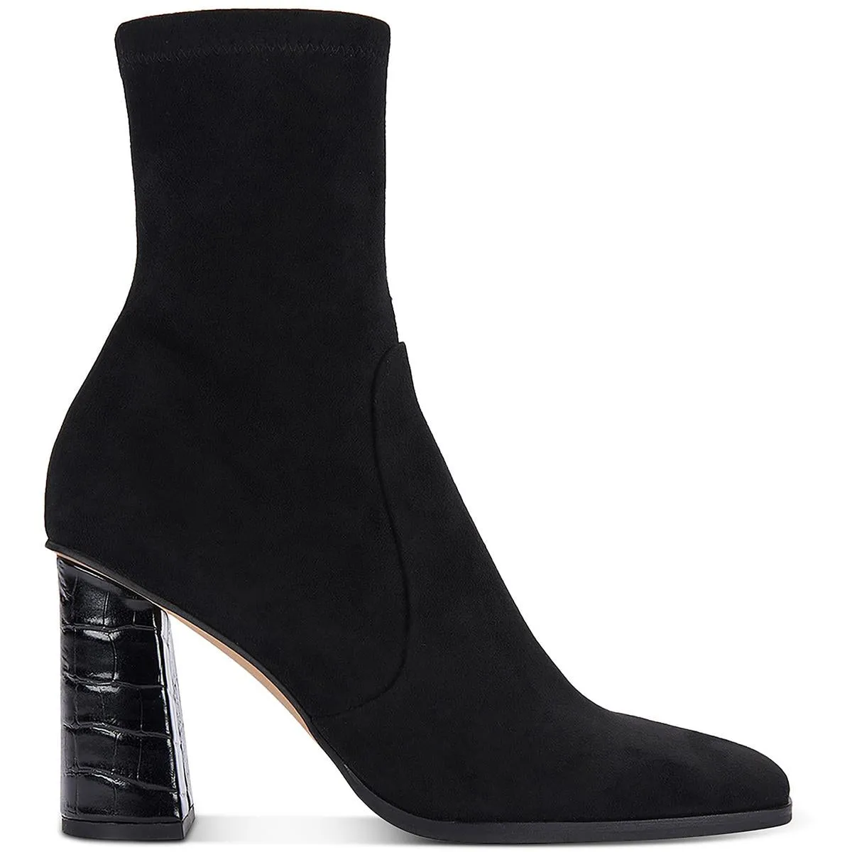 Petya Womens Square Toe Embossed Heel Mid-Calf Boots