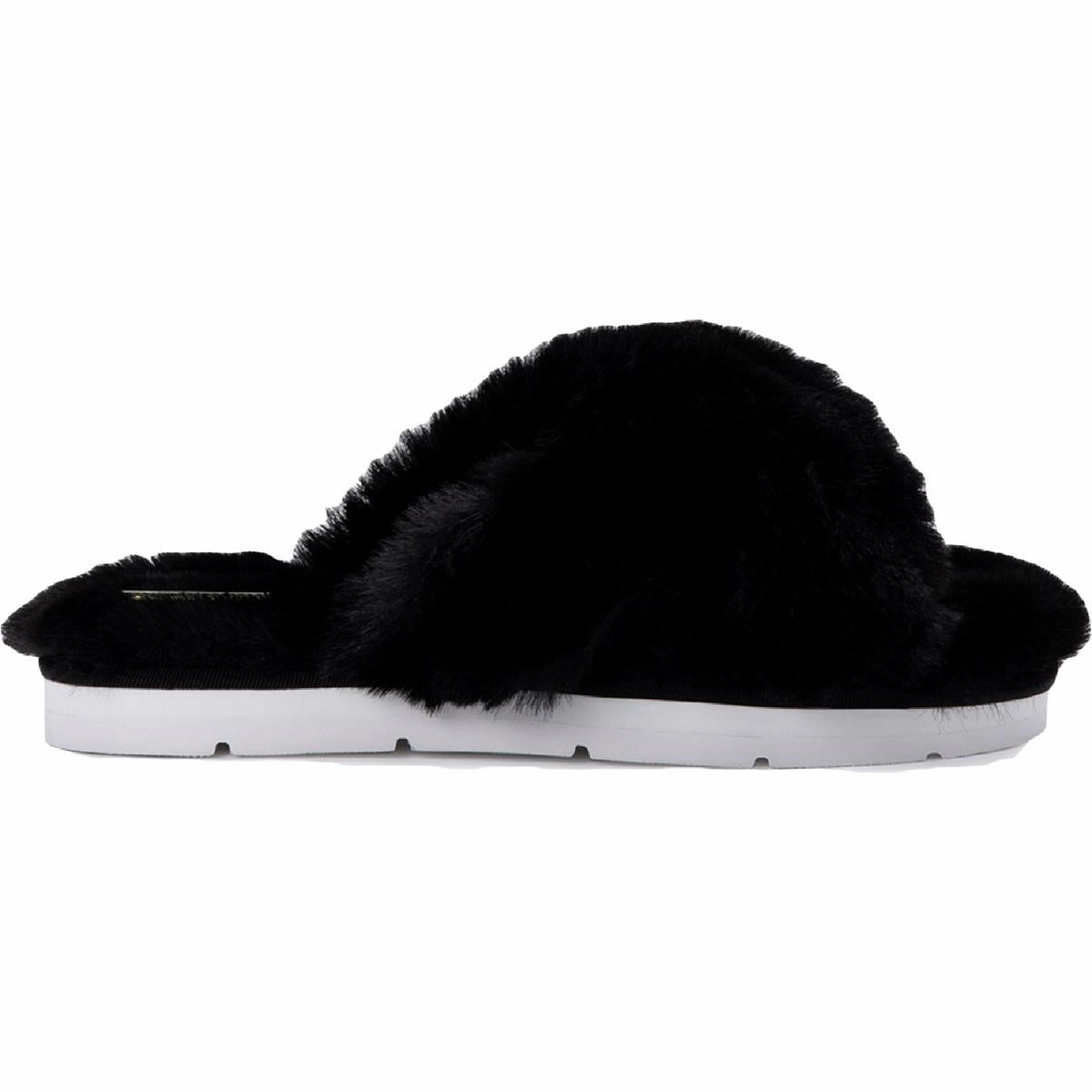 Pillar Womens Faux Fur Slip On Slide Sandals