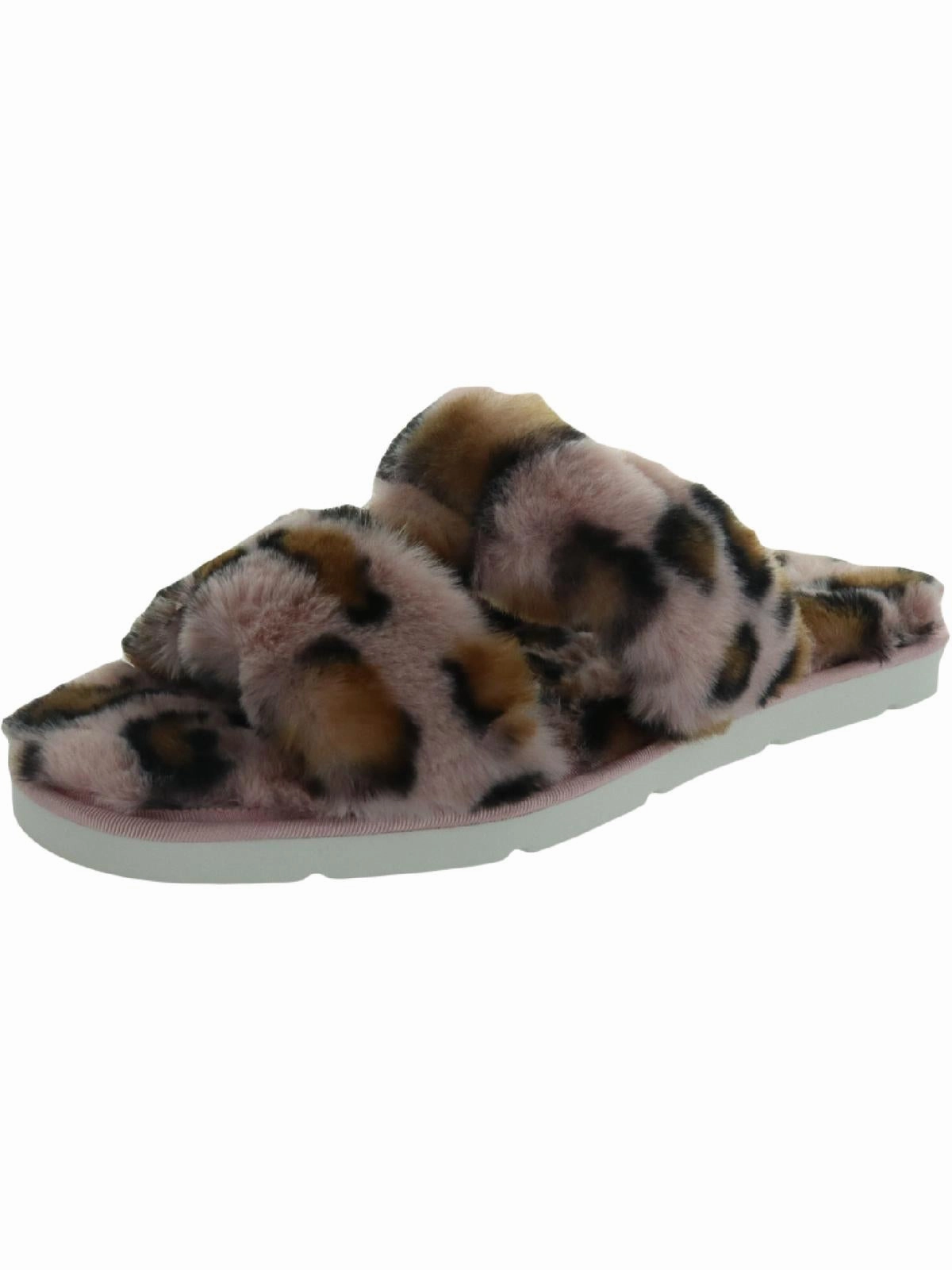 Pillar Womens Faux Fur Slip On Slide Sandals