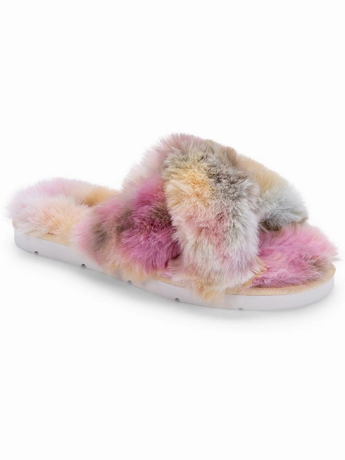 Pillar Womens Faux Fur Slip On Slide Sandals