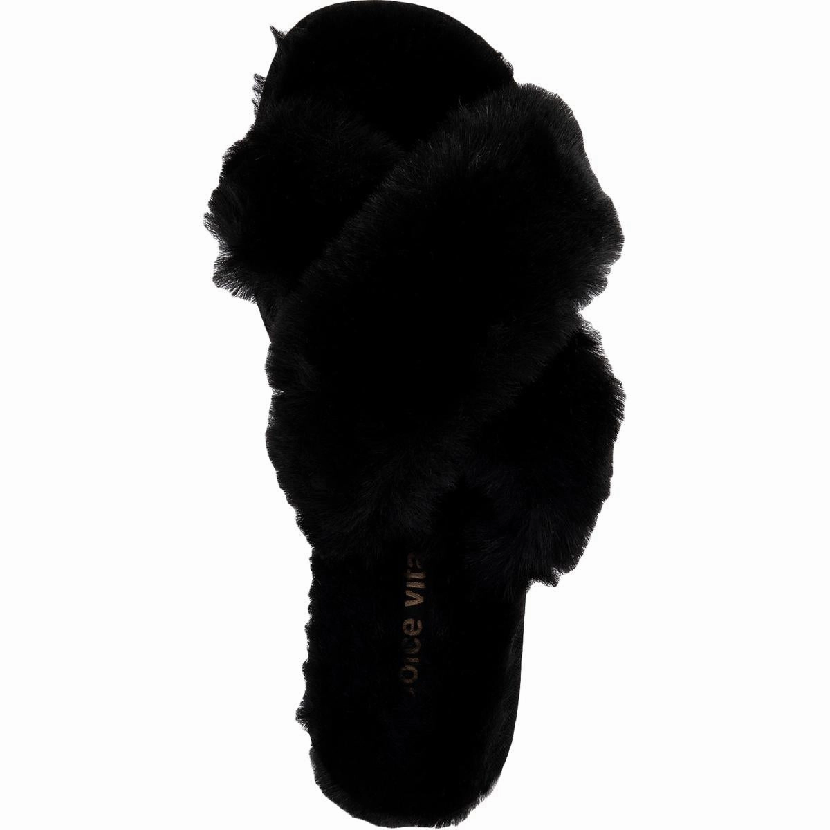 Pillar Womens Faux Fur Slip On Slide Sandals