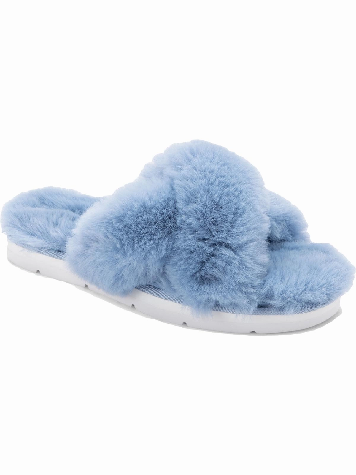 Pillar Womens Faux Fur Slip On Slide Sandals