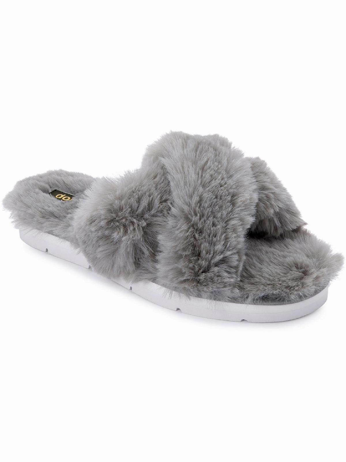 Pillar Womens Faux Fur Slip On Slide Sandals