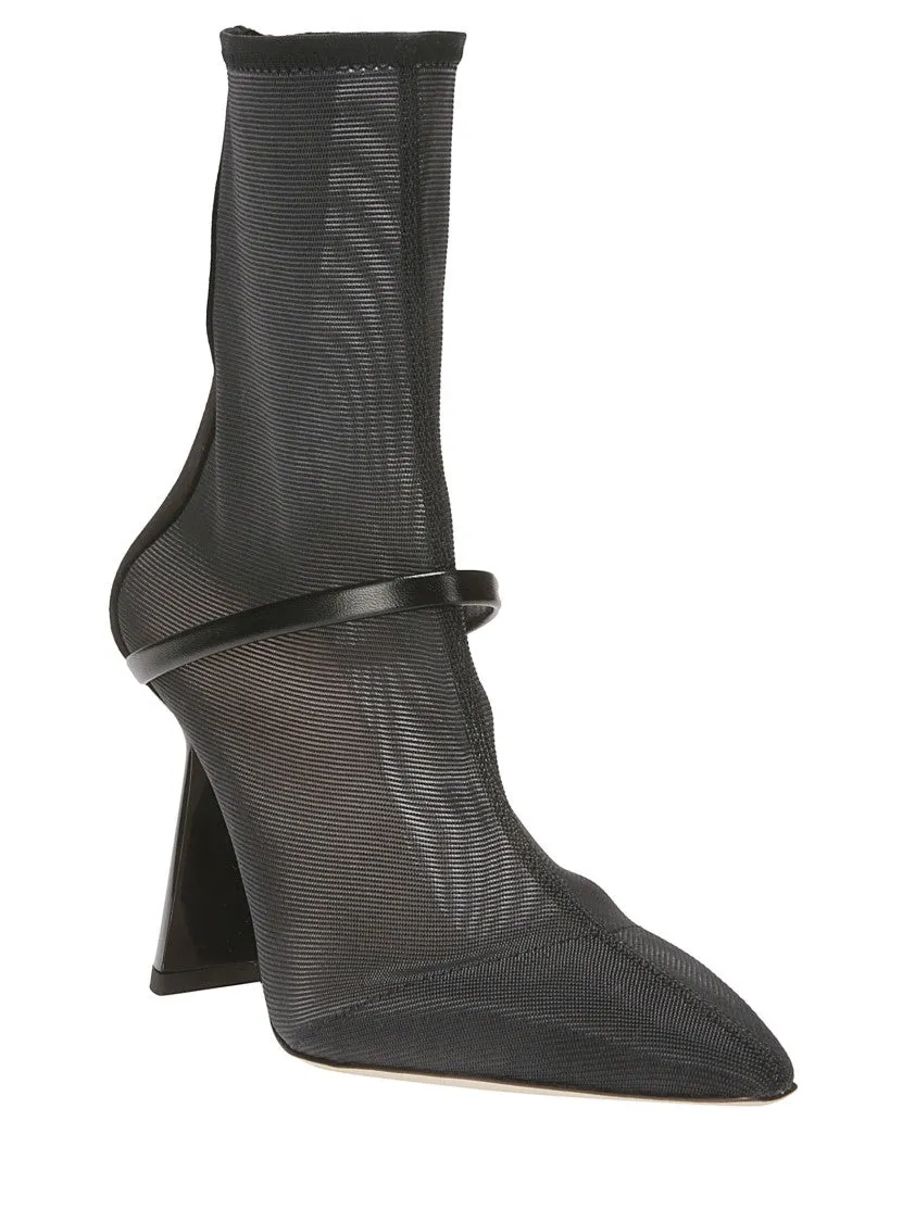 Pointed Mesh Ankle Boots