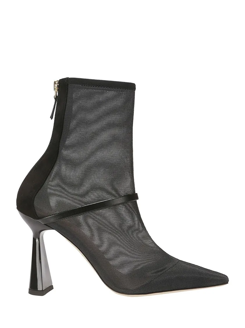 Pointed Mesh Ankle Boots
