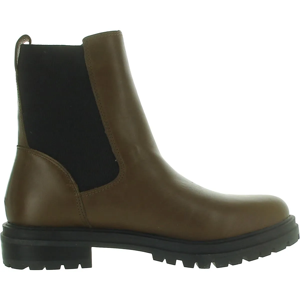 Pull-On Chelsea Lugsole Boots Womens Chelsea boots Leather Mid-Calf Boots