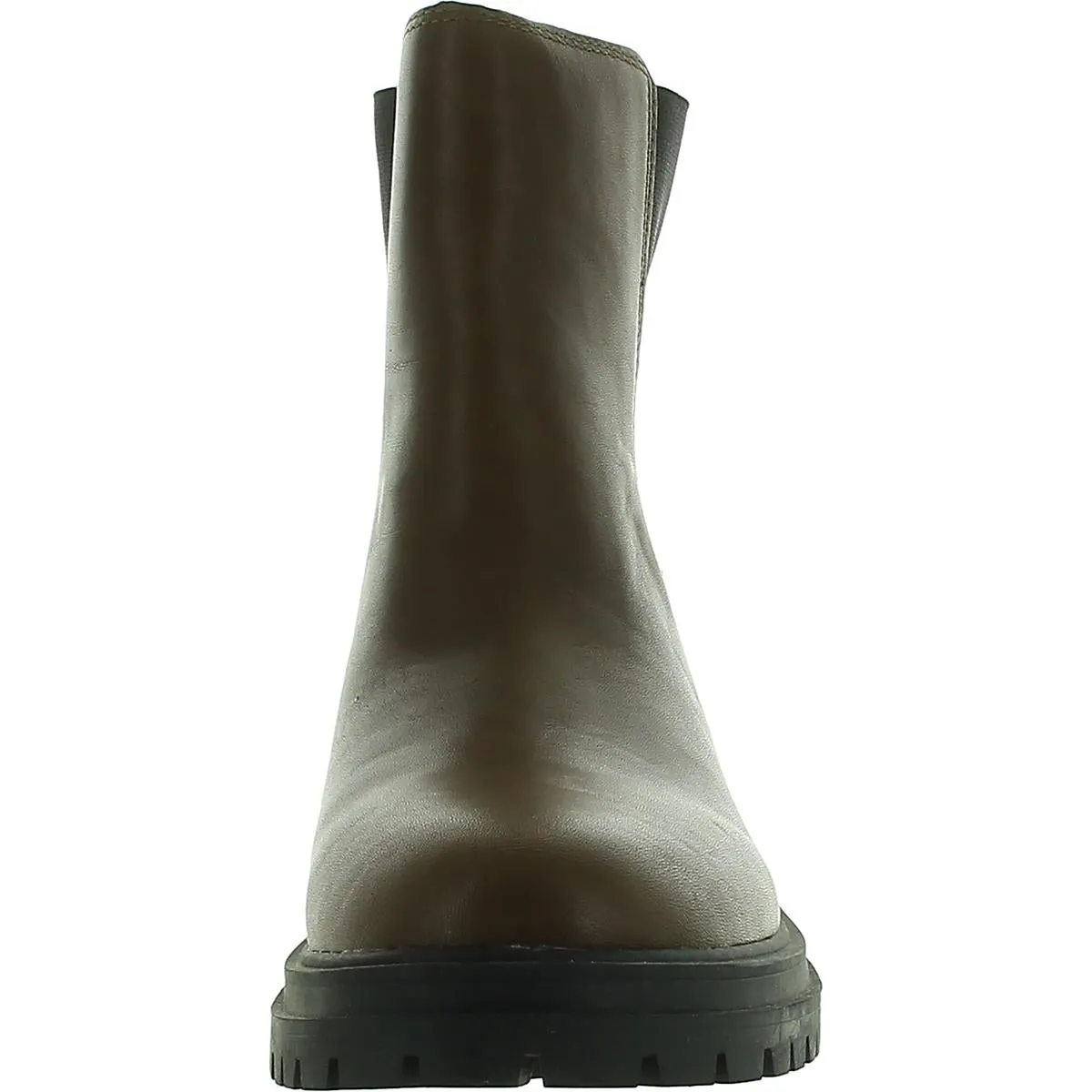 Pull-On Chelsea Lugsole Boots Womens Chelsea boots Leather Mid-Calf Boots