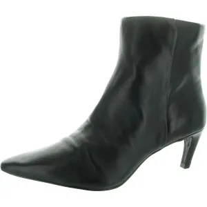 Quinley Womens Leather Embossed Ankle Boots