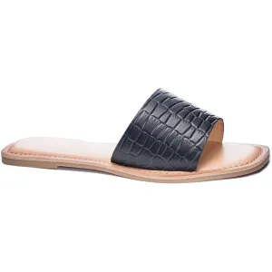 Regina Womens Leather Metallic Flip-Flops