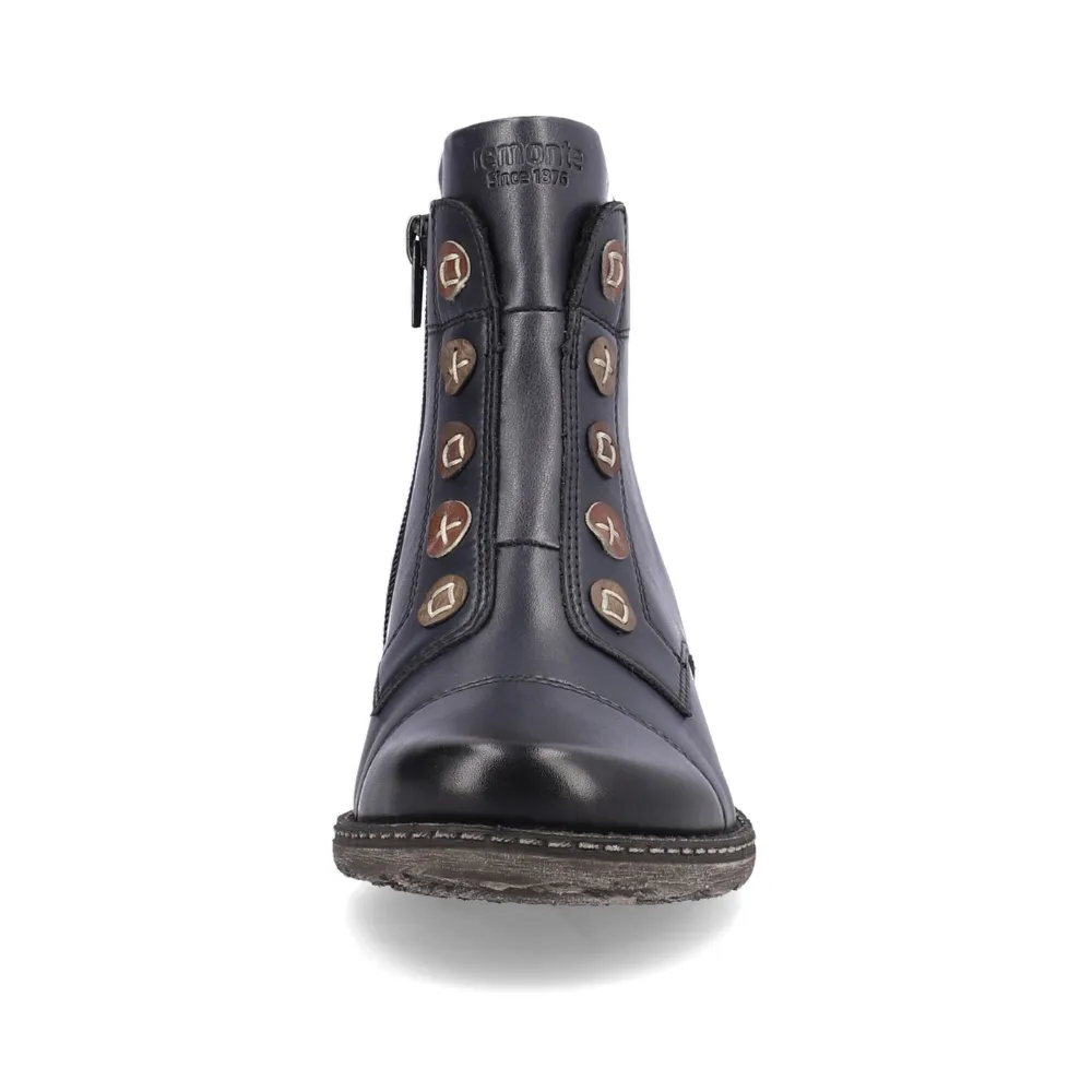 Remonte D4392 Chandra 92 Navy Leather Bootie (Women's)