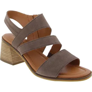 Rhodette Womens Zipper Leather Block Heel