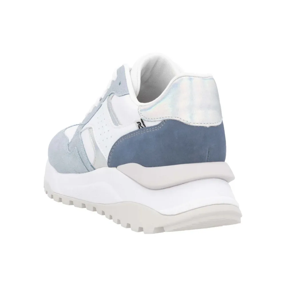 Rieker Akilah 00 Blue/White Leather Sneaker (Women's)