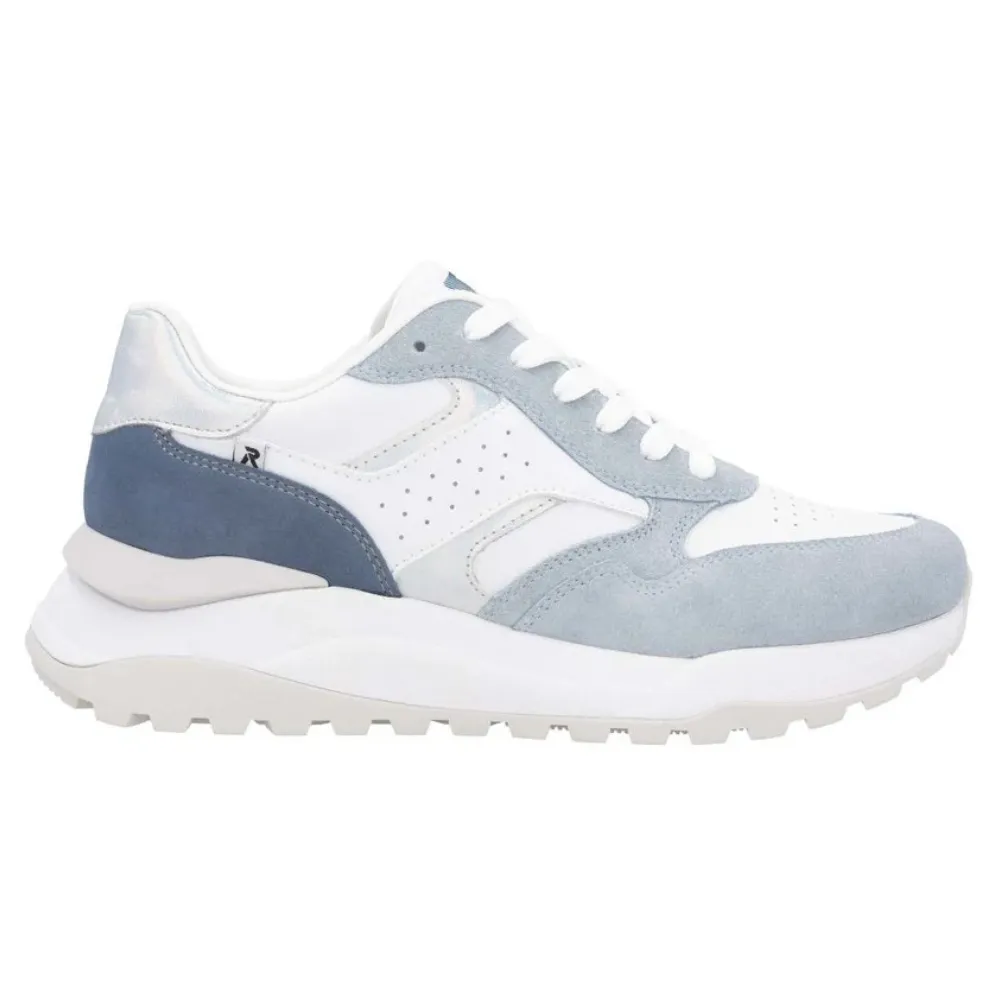 Rieker Akilah 00 Blue/White Leather Sneaker (Women's)