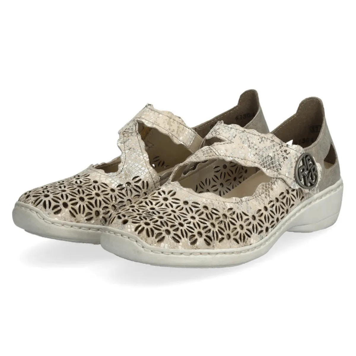 Rieker Women's 413G4-90 Doris Beige/Metallic/Pearl