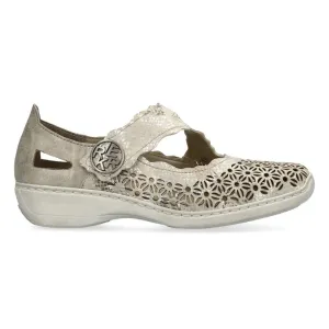 Rieker Women's 413G4-90 Doris Beige/Metallic/Pearl