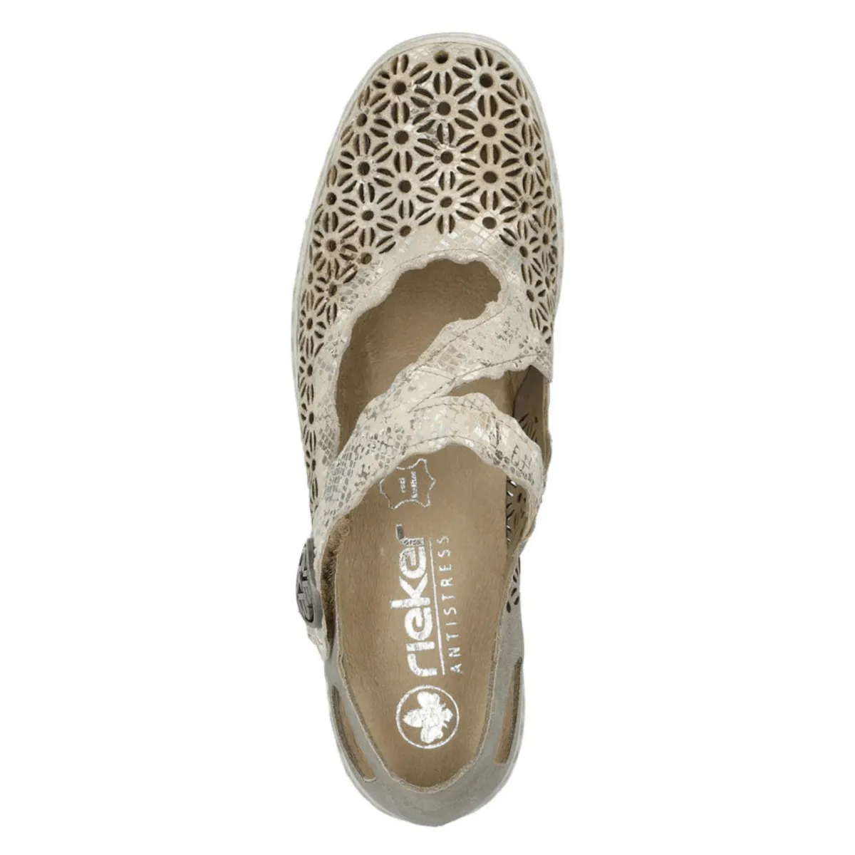 Rieker Women's 413G4-90 Doris Beige/Metallic/Pearl