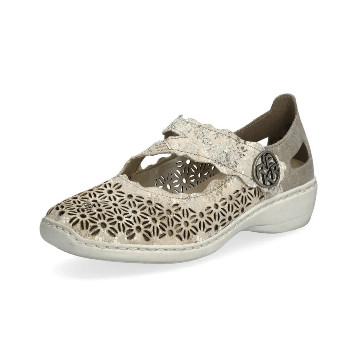 Rieker Women's 413G4-90 Doris Beige/Metallic/Pearl