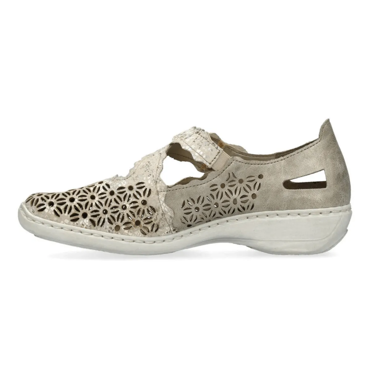 Rieker Women's 413G4-90 Doris Beige/Metallic/Pearl