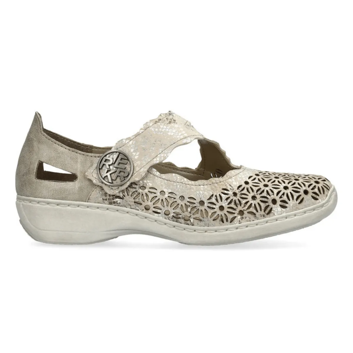 Rieker Women's 413G4-90 Doris Beige/Metallic/Pearl