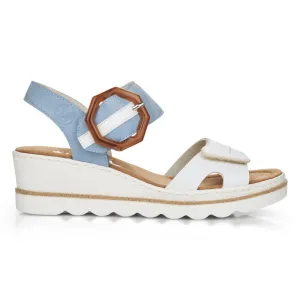 Rieker Women's 67476-10 Rose Blue/White Leather