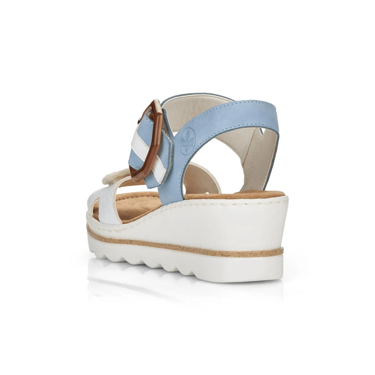 Rieker Women's 67476-10 Rose Blue/White Leather