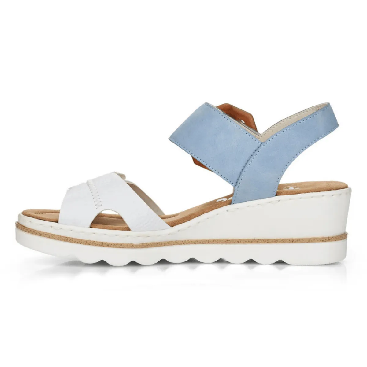 Rieker Women's 67476-10 Rose Blue/White Leather