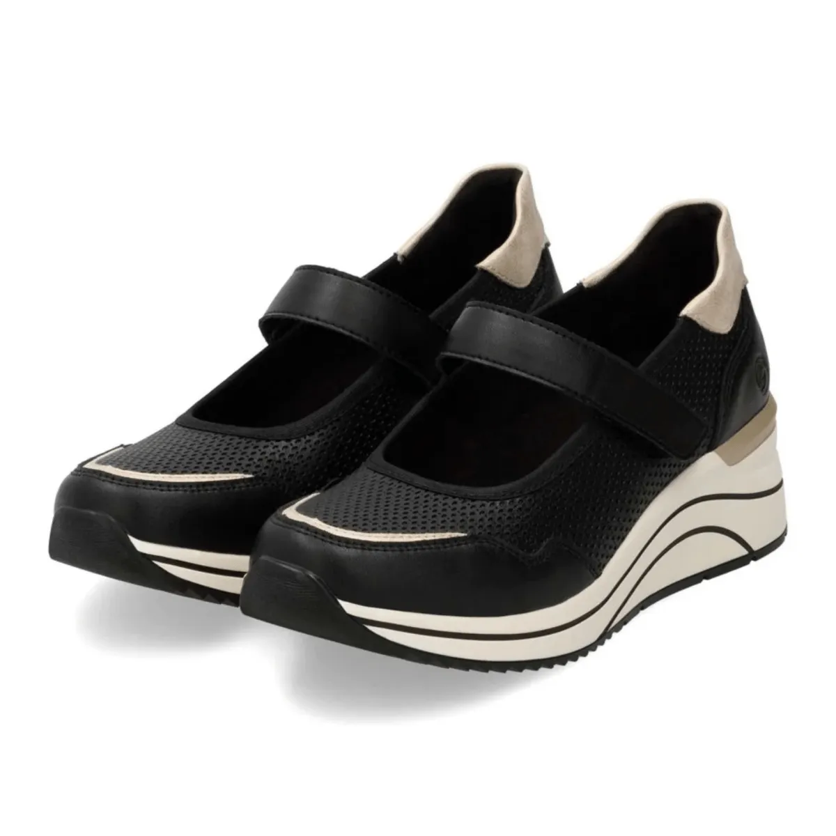 Rieker Women's D0T13-03 Eleni Black/Shell/White