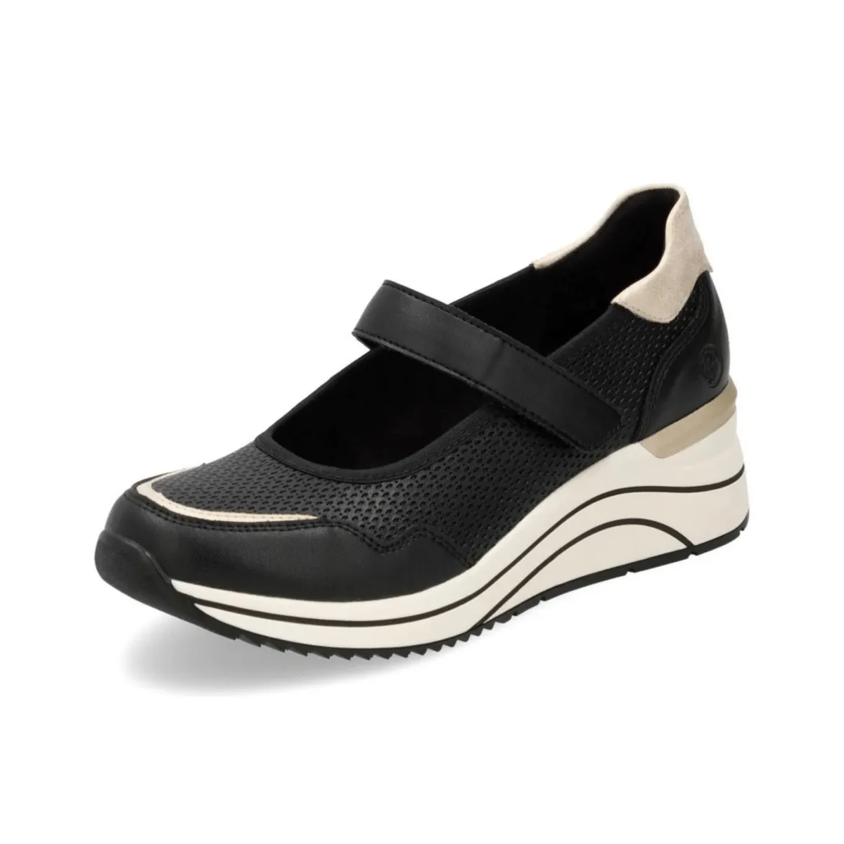 Rieker Women's D0T13-03 Eleni Black/Shell/White