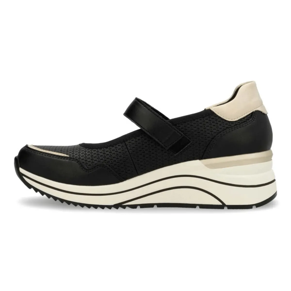 Rieker Women's D0T13-03 Eleni Black/Shell/White