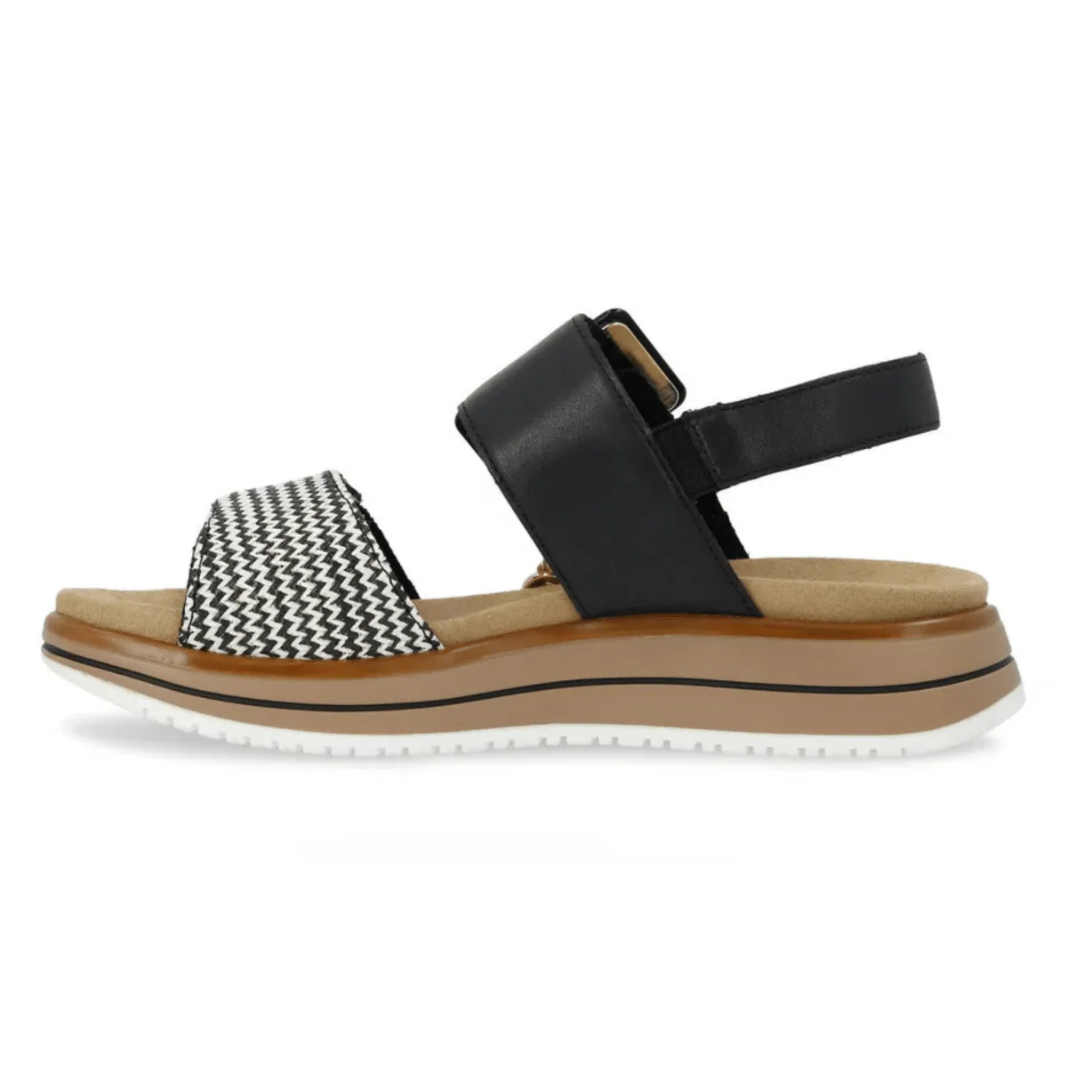Rieker Women's D1J53-02 Jocelyn Black/Cream Leather