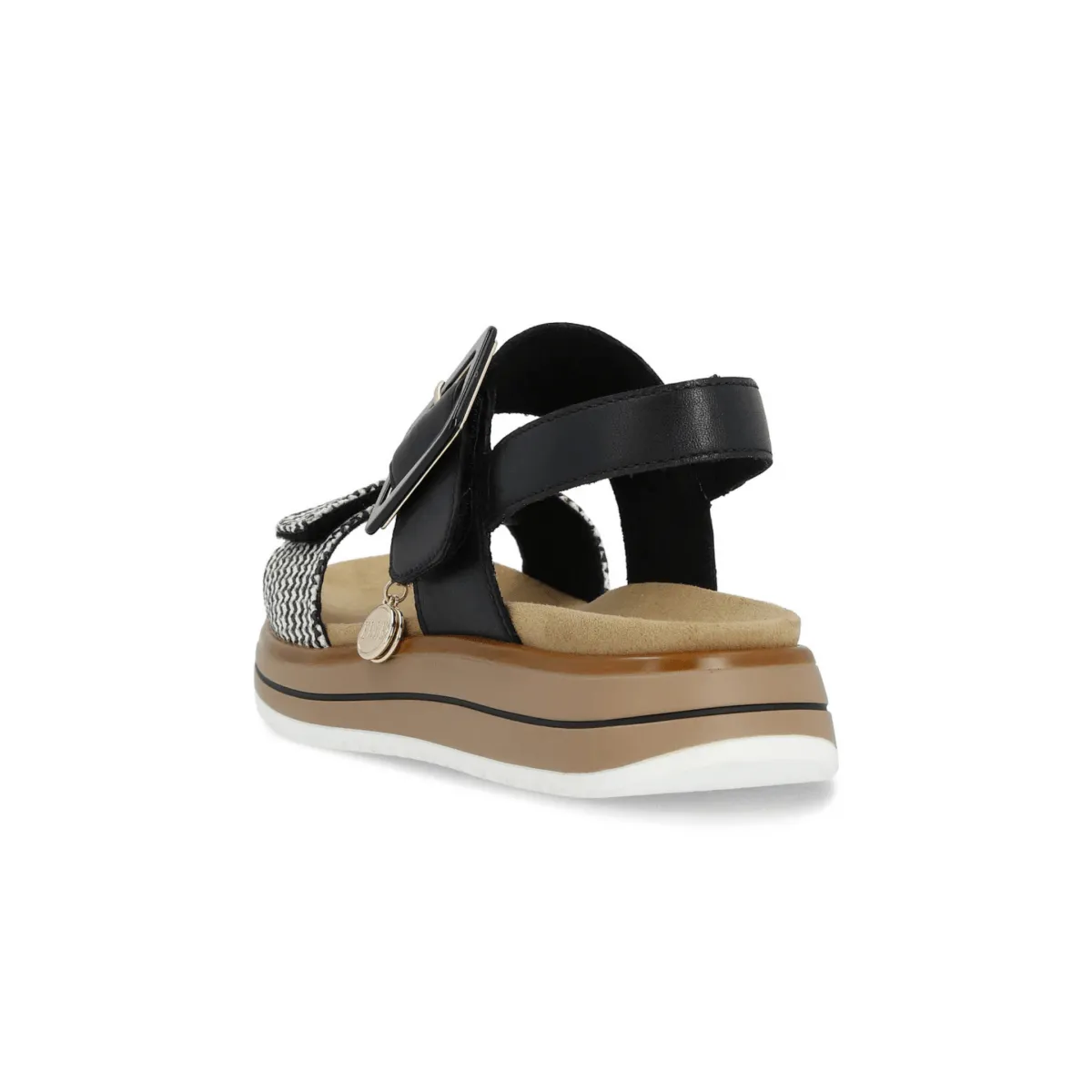 Rieker Women's D1J53-02 Jocelyn Black/Cream Leather