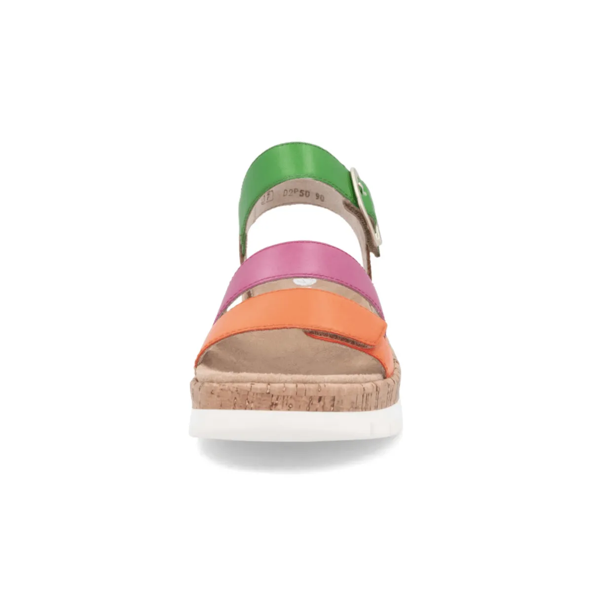 Rieker Women's D2P50-90 Gizela Aperol Orange/Fuchsia/Absynth Green/Nutmeg