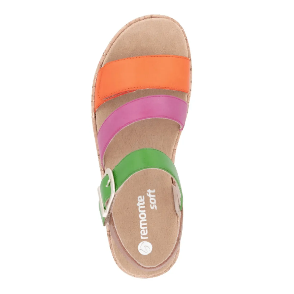 Rieker Women's D2P50-90 Gizela Aperol Orange/Fuchsia/Absynth Green/Nutmeg