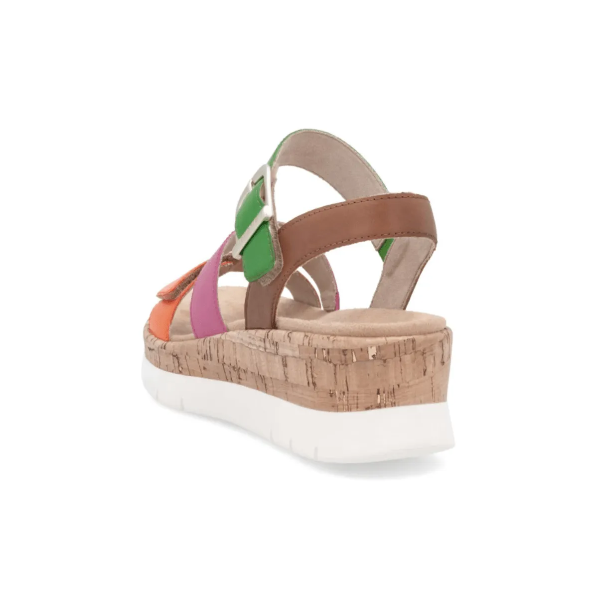 Rieker Women's D2P50-90 Gizela Aperol Orange/Fuchsia/Absynth Green/Nutmeg