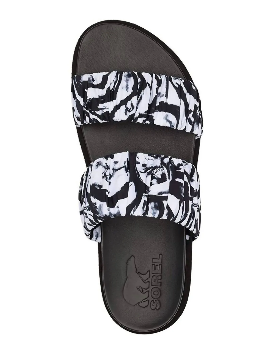 Roaming Two Strap Sandal In Black/white