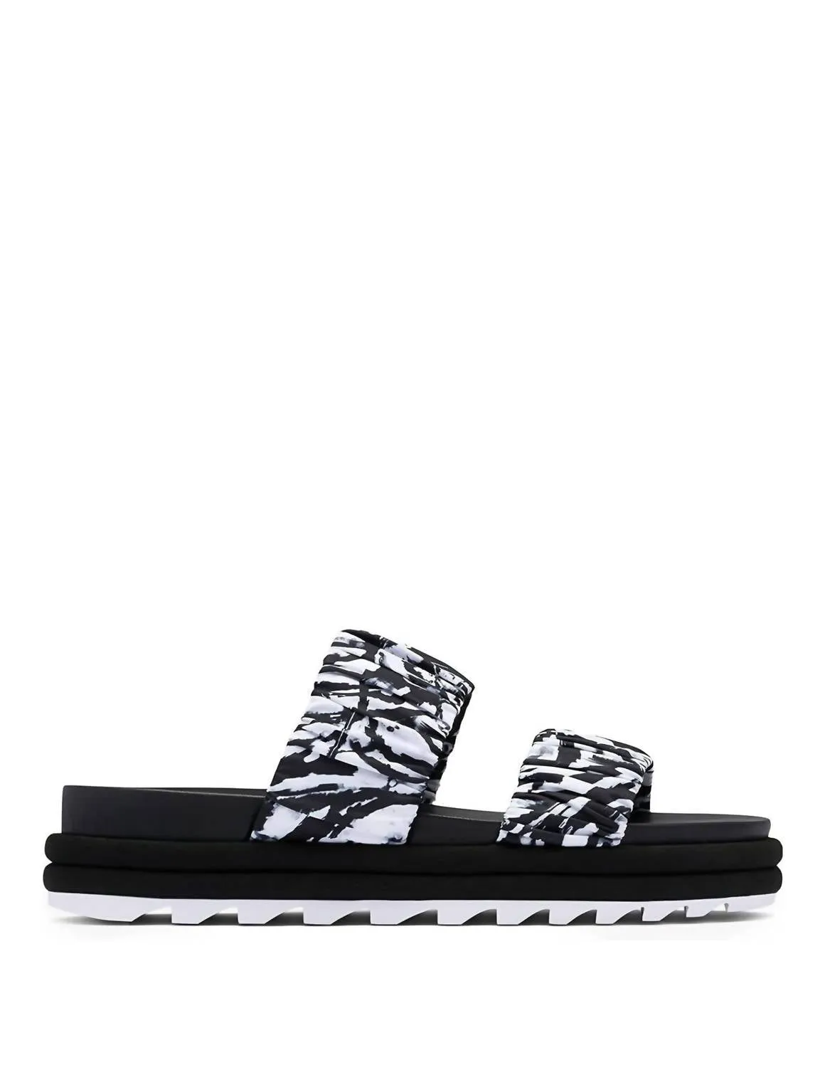 Roaming Two Strap Sandal In Black/white