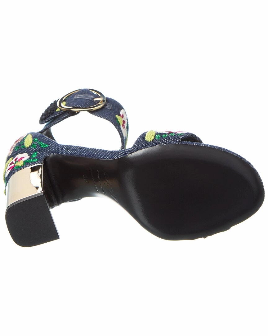Roger Vivier Podium Denim Sandal
