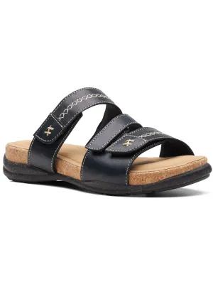 Roseville Bay Womens Leather Slip On Slide Sandals