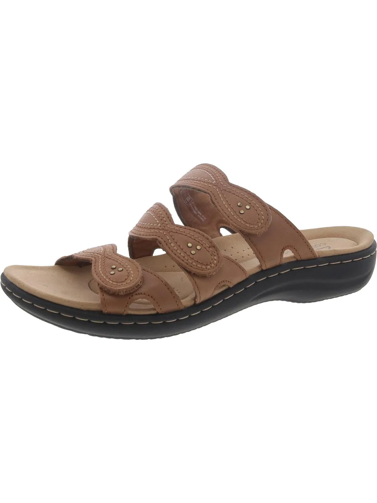 Roseville Bay Womens Leather Slip On Slide Sandals