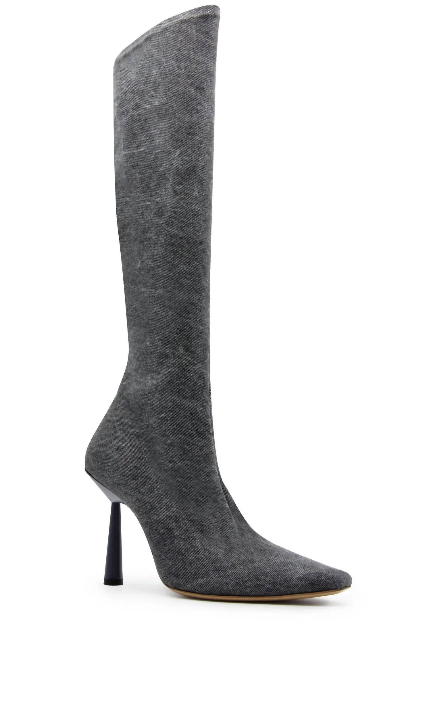 Rosie 8 Denim Boots In Anthracite Denim