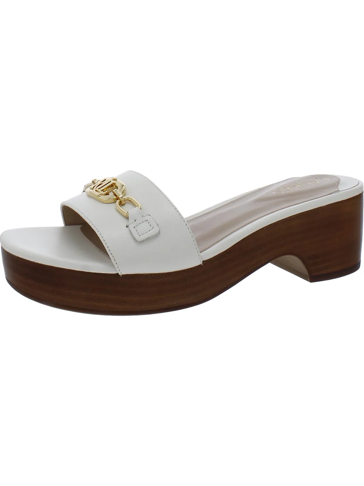 Roxanne Womens Leather Slip-On Slide Sandals