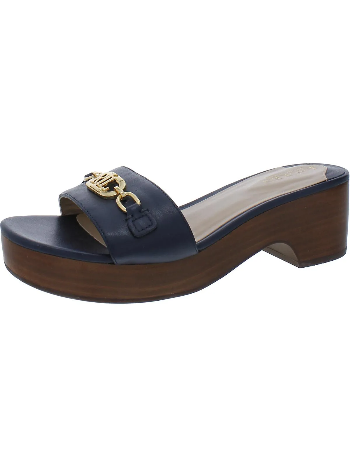 Roxanne Womens Leather Slip-On Slide Sandals