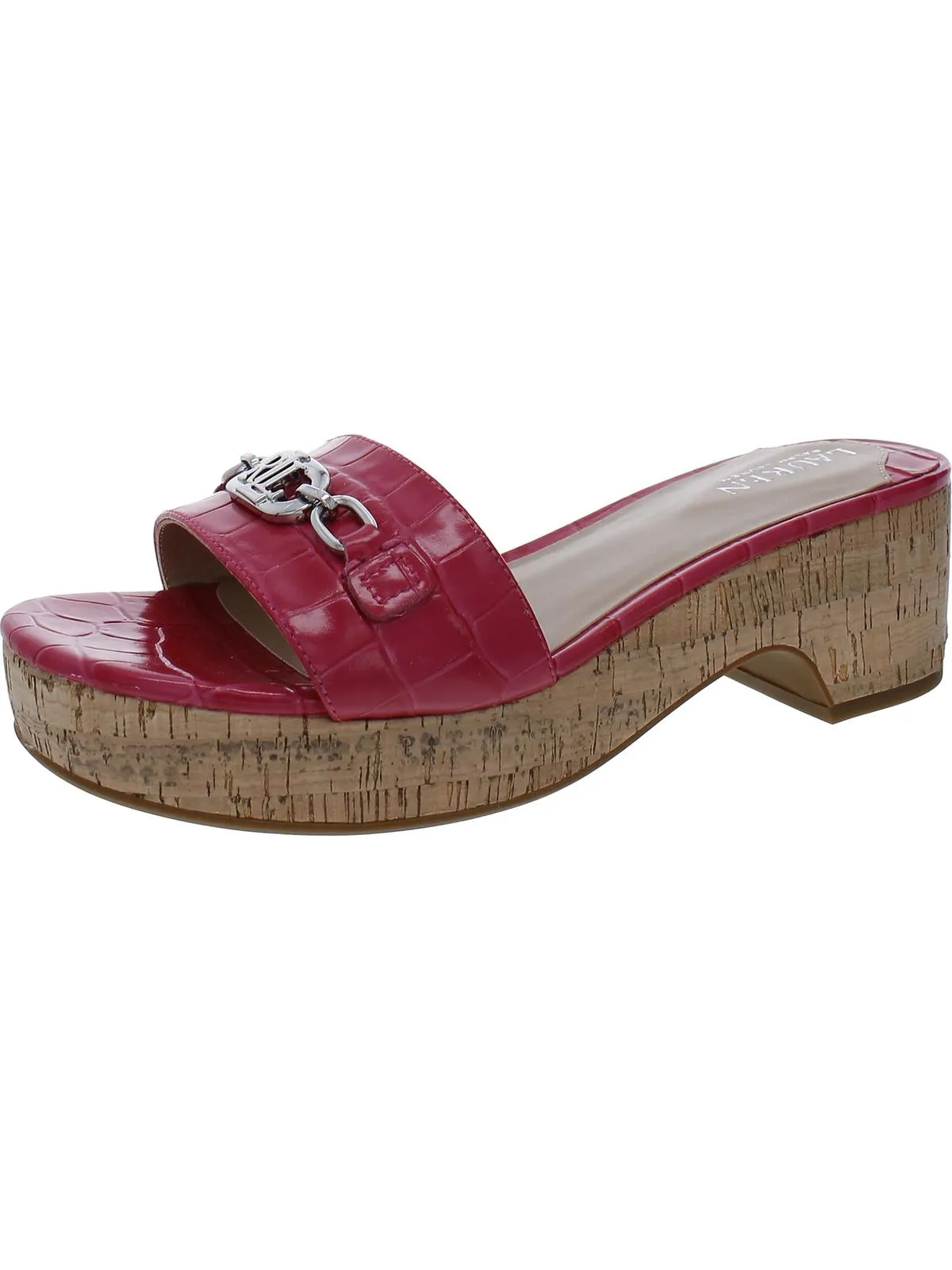 Roxanne Womens Leather Slip-On Slide Sandals