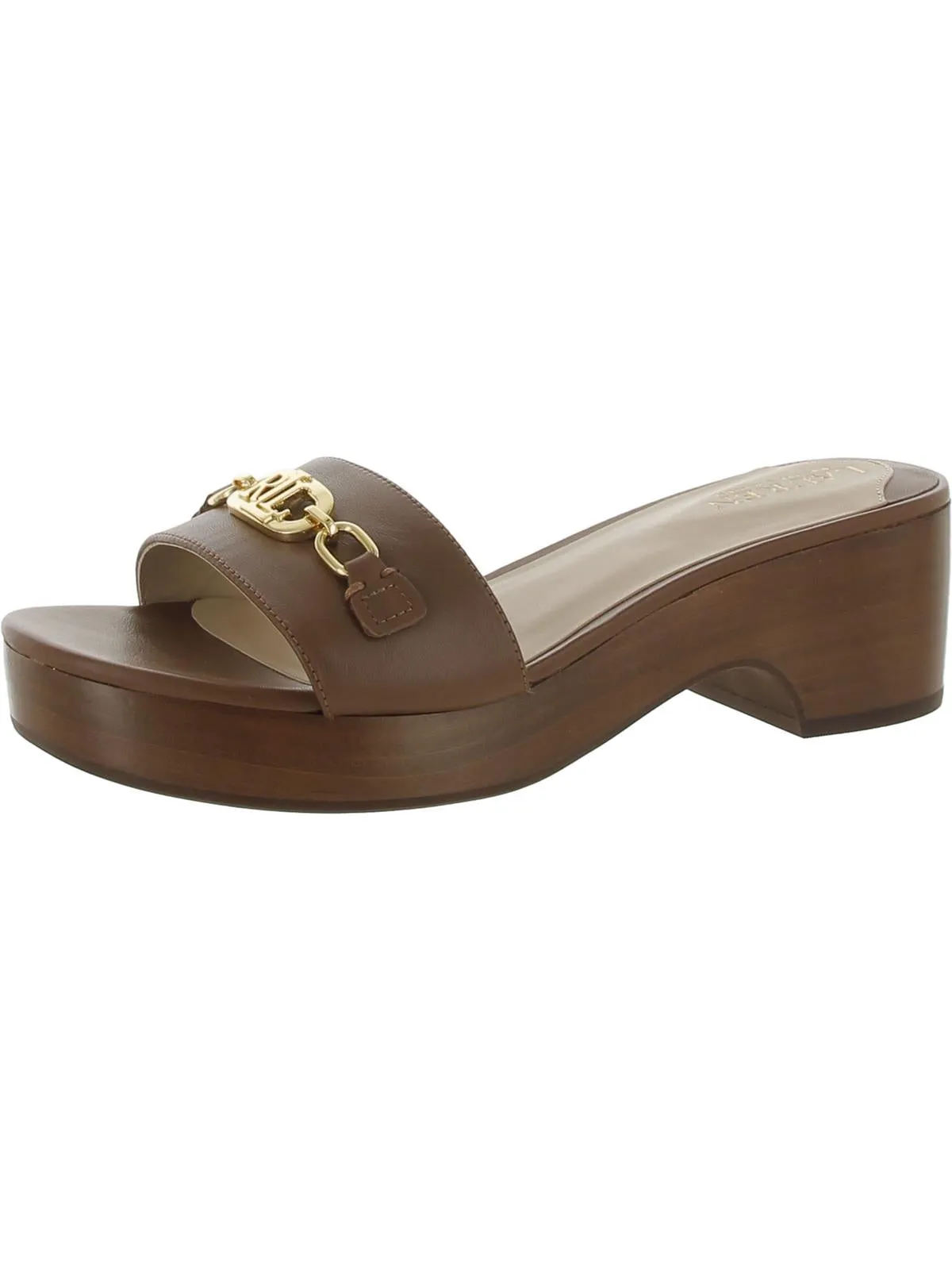 Roxanne Womens Leather Slip-On Slide Sandals