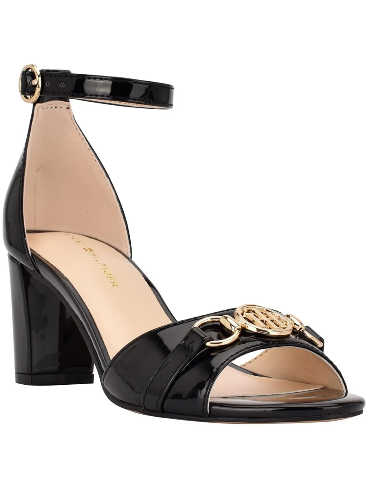 Rusina Womens Patent Ankle Strap Heels