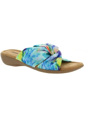 Sarong Womens Tie-Dye Criss-Cross Slide Sandals