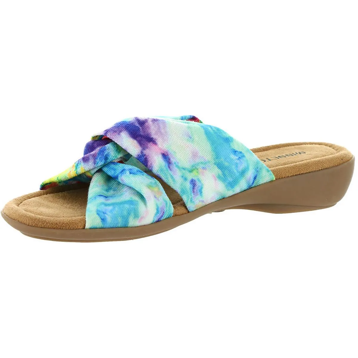 Sarong Womens Tie-Dye Criss-Cross Slide Sandals
