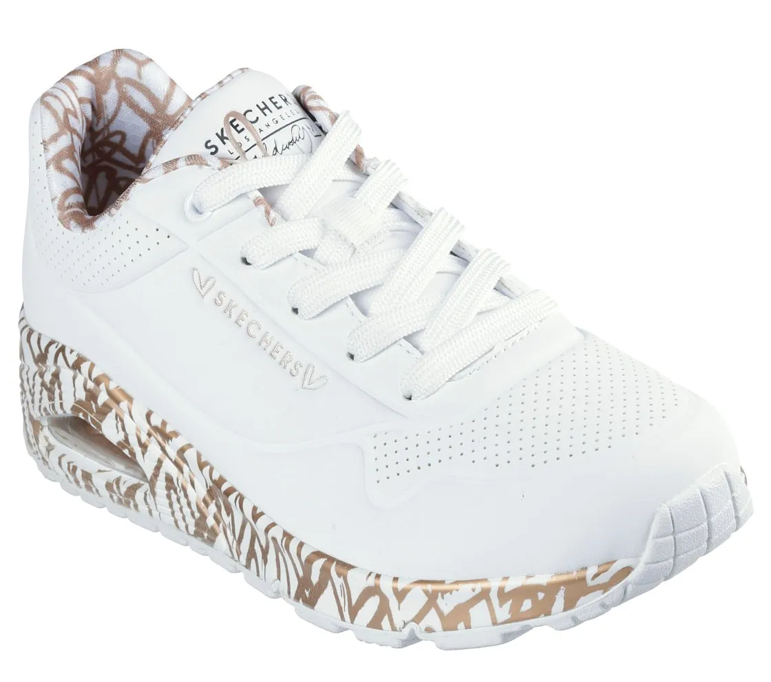 Skechers Uno - Loving Love White Rose Gold