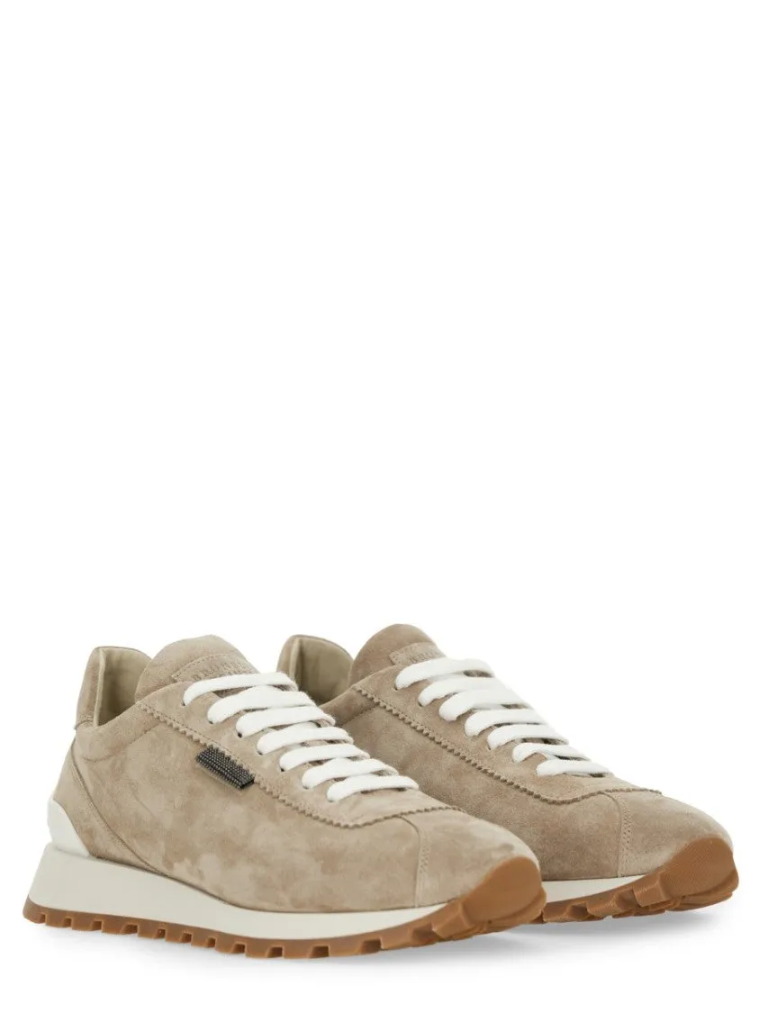Sneaker Running In Camoscio