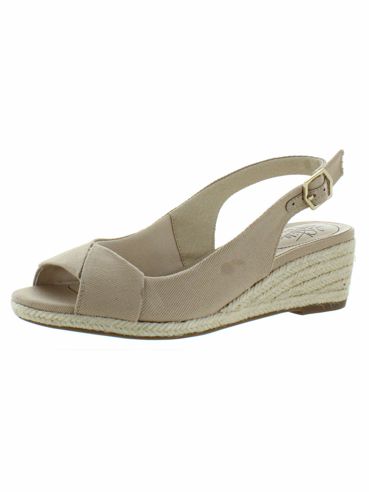 Socialite Womens Canvas Peep-Toe Slingback Sandals